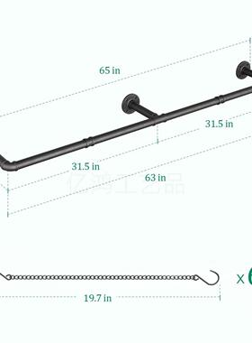 室内物式衣YH202412架悬挂植物架壁挂式收纳架配悬挂链用植阳适台