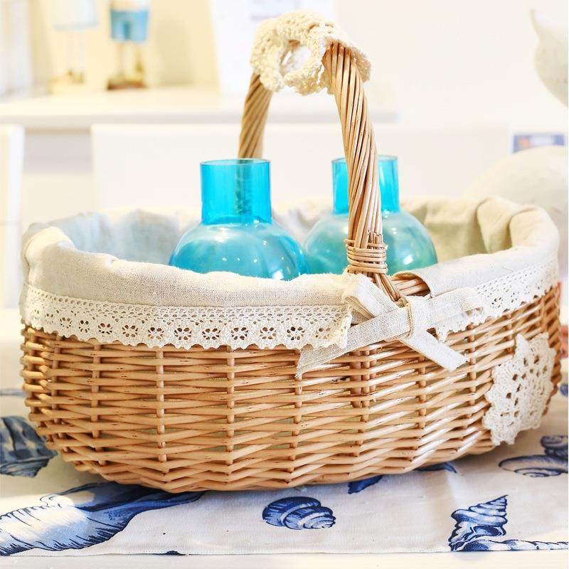 手提花篮月子蛋竹篮鸡购物菜篮柳编野礼品礼OOX水果篮餐插花月子