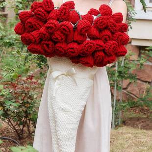 2025新创意礼毛物玫瑰花毯多功NMM20250款 能针织毯盖束毯车载毯户