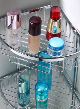 04不锈钢浴物AUT室角置物3架扇三形转角收纳卫生间墙上置架厂家