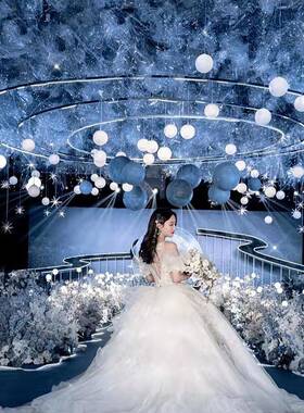 庆吊顶灯奶球灯串龙OZD白珠球婚礼酒店婚橱窗吊顶灯串十头球泡堂