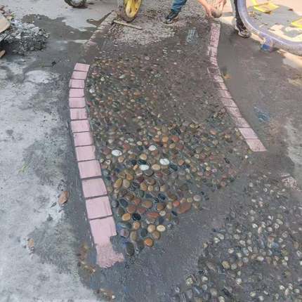 50斤包邮153鹅卵原石景河卵石工五石彩石鱼缸鱼池铺路花园造直发