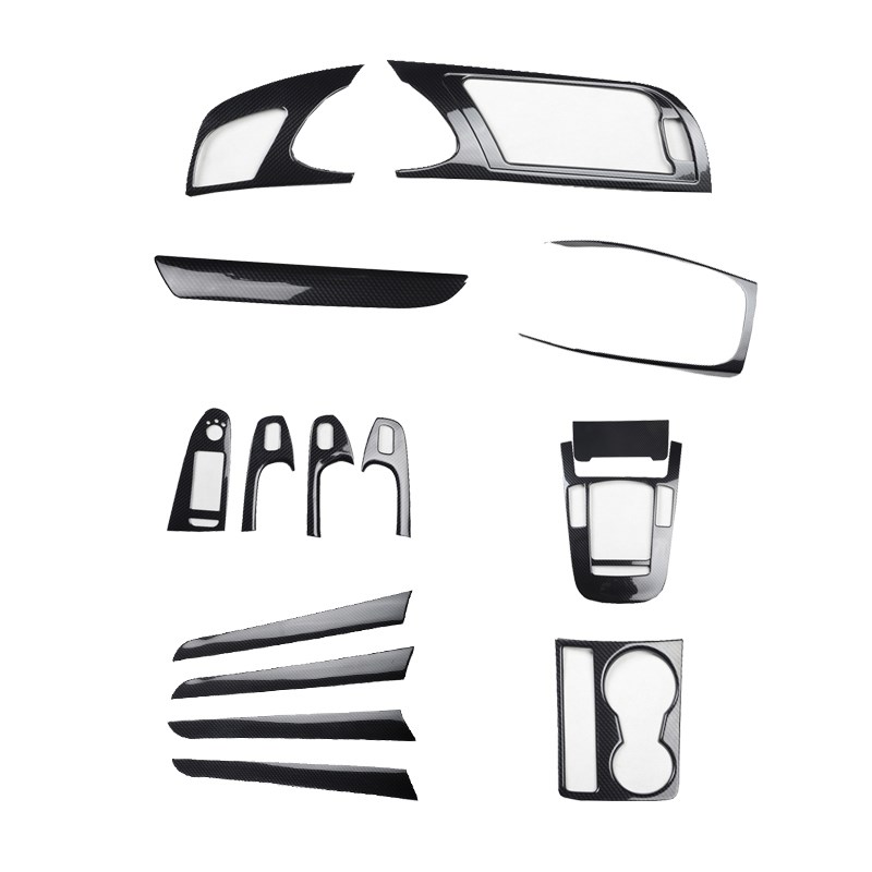 适用2009-20j16款奥迪A4L B8 5D碳纤维桃木纹内饰改装前台档位贴