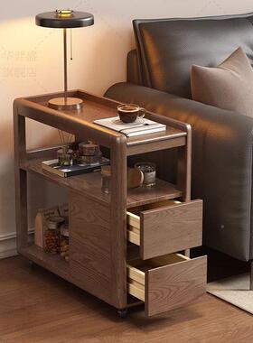 白奢蜡木轻实木沙发边柜侧边茶几万小户63308型向厅轮客移动网红