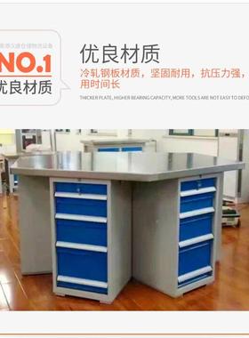 车间桌六角防静电不锈实木榉木重作型工台学校六76907边形技工实