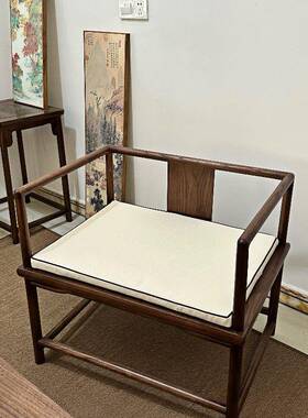 8V新中式打坐椅主人位盘腿主椅CUT人老实榆禅椅简约木木圈椅围椅