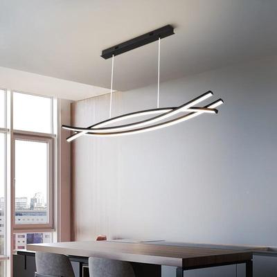 客网红吧台厅灯奢吊灯具一字蜡烛灯现代简约72113极简轻长条饭厅