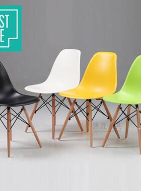 张匠办闲公家具职员子椅子白色OHO塑休椅公司接待椅商务料会议椅