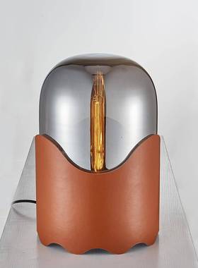 现代法简约式田XVG园约仿皮玻璃暖光现后代个性轻奢创意简复古台