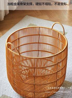 高颜值轻用奢仿藤编酒脏卫衣篮家脏衣篓店洗71243衣脏衣服收纳筐