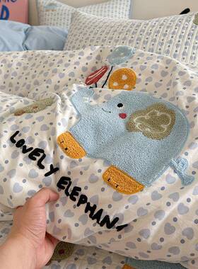 通卡毛10723巾绣纯棉夹棉盖床四件套床单被夏春秋被冬被学生宿舍