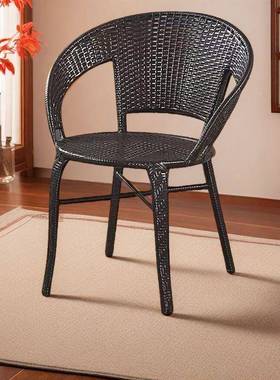 阳台小藤椅子休闲人扶手靠背椅家老用人庭67160室外户外单编织院