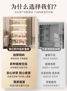 ?安装折15996收纳箱多叠层塑料箱多功能家免用卧室厅杂物储客物柜