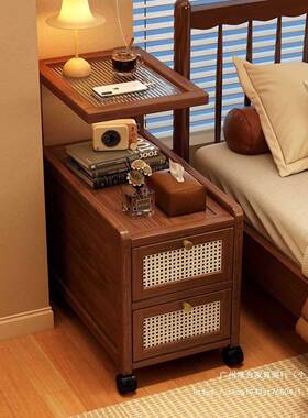 超窄中古柜床头柜家用卧室42328小边床柜新款小众型设计感迷你小