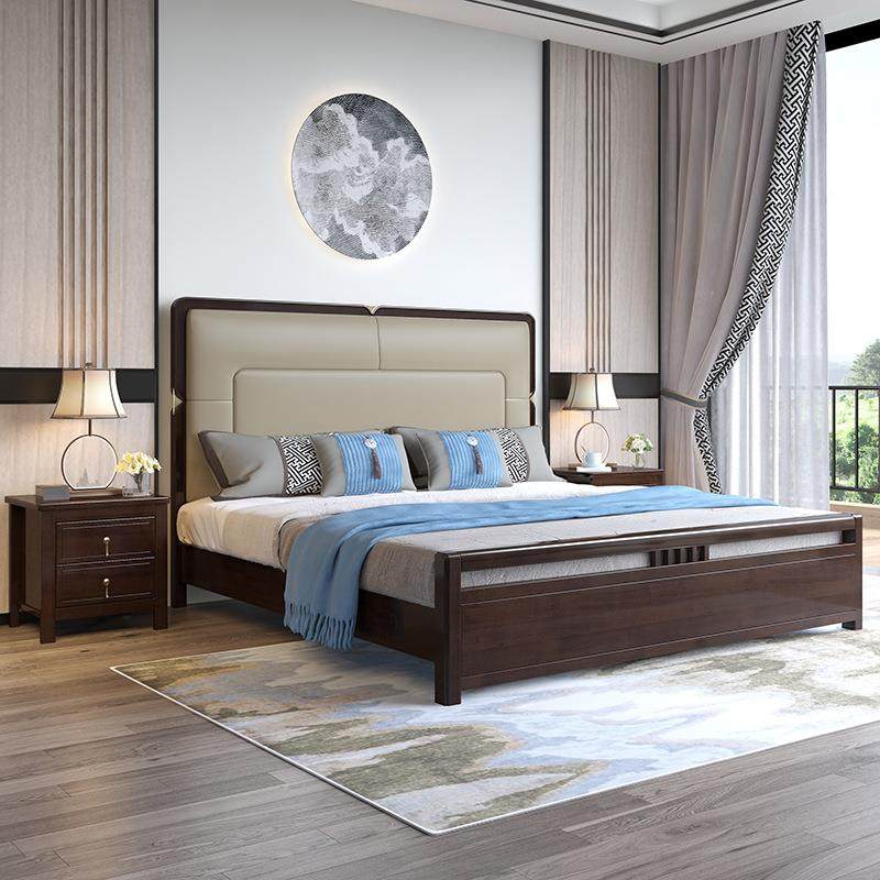 典米威中式实IMU木床主卧双人高箱储物大床家用1.新床8卧室木质家