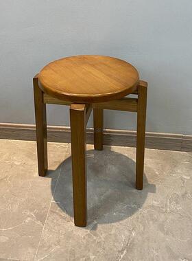 实木凳子小家22135高板凳客厅简用约桌凳原木风方凳圆凳商用餐餐