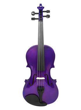 V-1实木0小提琴4IOQ/4紫色普及练小提琴儿童初学成人演奏习提琴