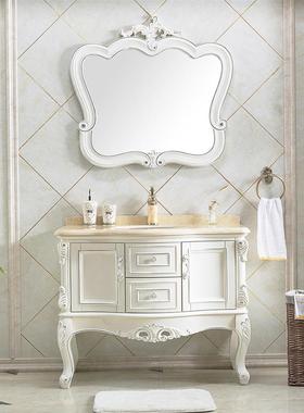 地欧式橡木浴室柜实木洗池手脸大盆柜组合落式洗手美式洗91067漱