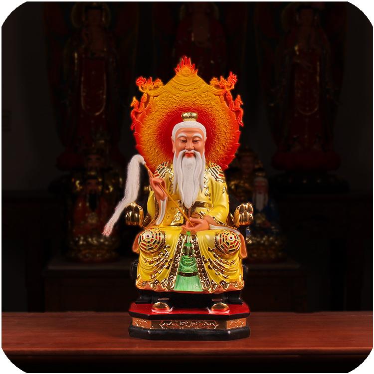 太上老君神像1619英寸树脂彩绘龙椅背光家用供奉道德天尊道尊像