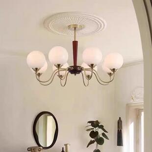 2025新款个性创意设计艺术客厅灯魔豆吊灯法式中古玻璃大厅装饰灯