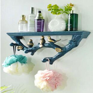 欧式树枝新款挂钩小鸟置物架一字隔板免打孔墙壁挂钩墙面装饰壁挂