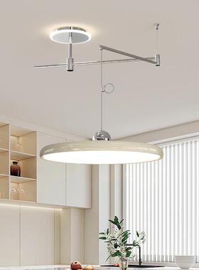 简约风餐厅吧台可移位灯现代极简茶室灯高级感LED全光谱摇臂吊灯