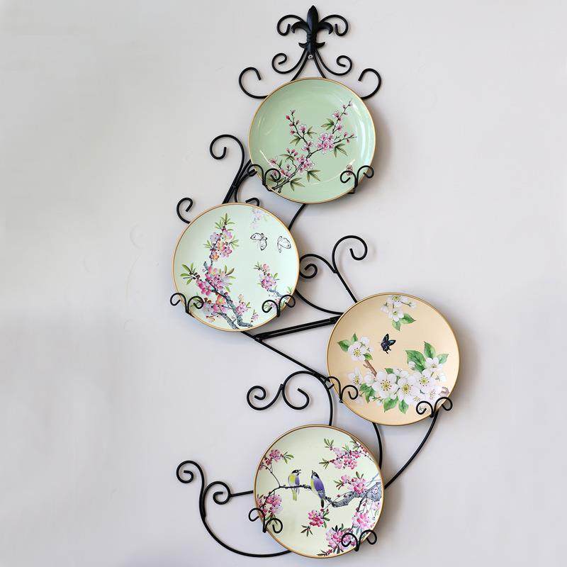 欧IFS式铁艺架子墙上装饰挂架层铁艺置件盘盘架壁饰多挂置物看盘