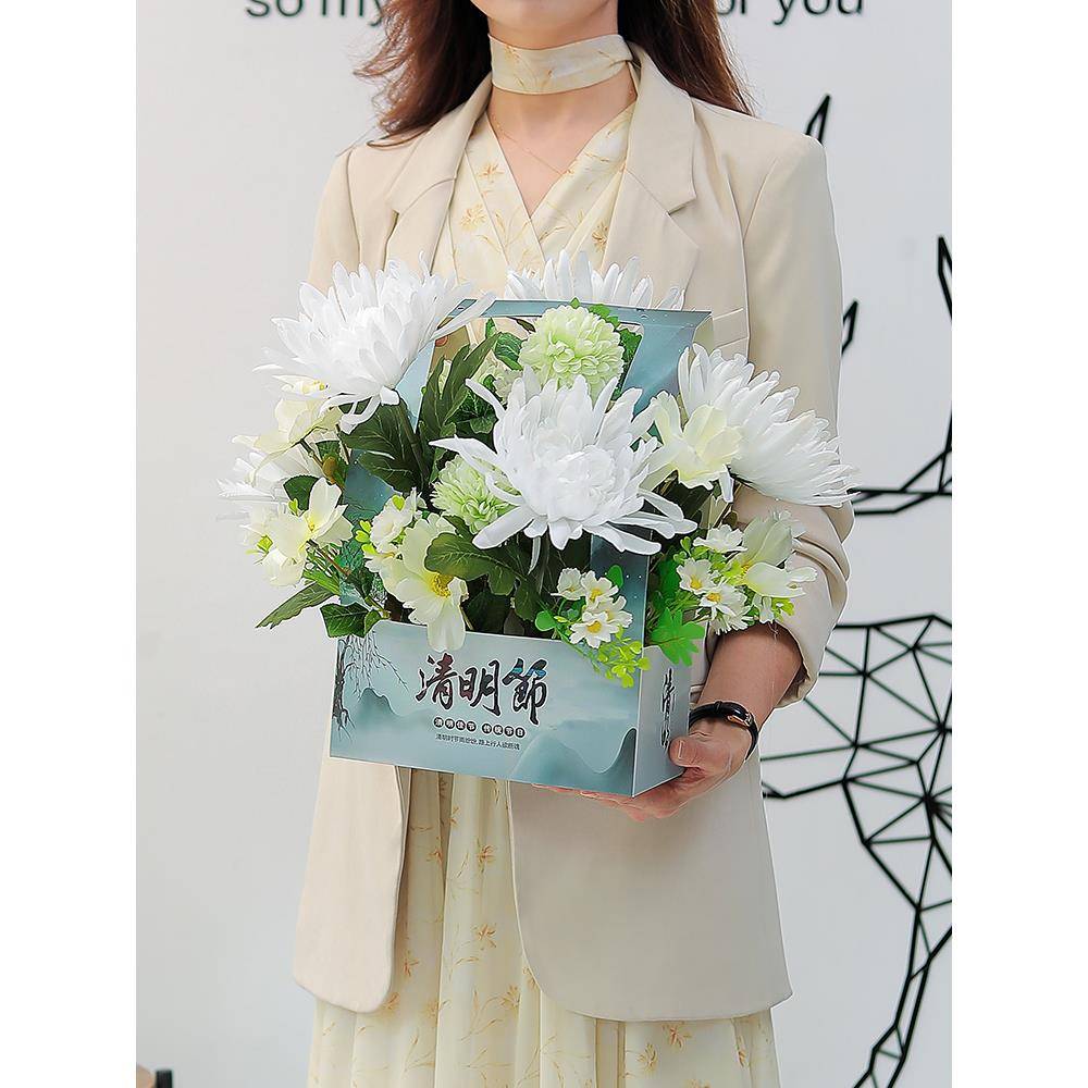 清明节花祭司的塑料假花花菊用品75600花清明坟前花花祭典花束
