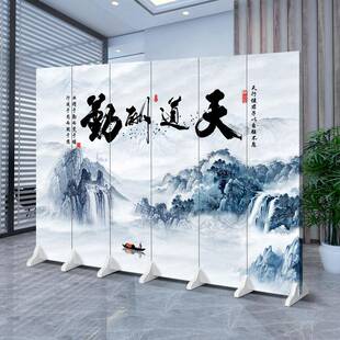 LOG包隔O办公室屏RZI风双断墙简约客厅饭店间遮挡隔间挡板移动面