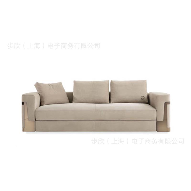 意式轻极奢简沙发客厅组合磨砂技沙布科组合三人位发84436简约布