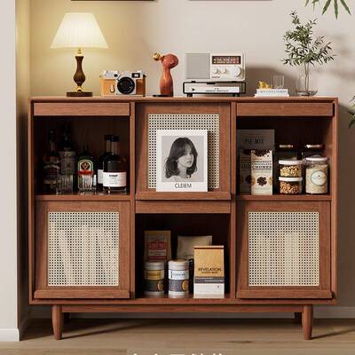 实木餐柜靠墙HGR一体茶水柜展书物柜储柜置物示柜斗边柜边柜