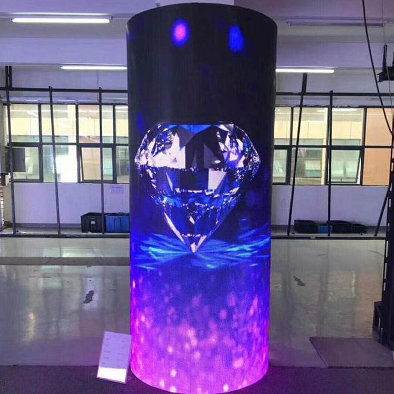屏柔性屏ED显示屏意咨询客服广告弧形圆柱曲创面屏多媒L体报告展