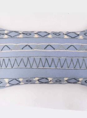 |年七彩流摩哥风手工编织抱枕印度69931进口酒店民宿软装饰洛品