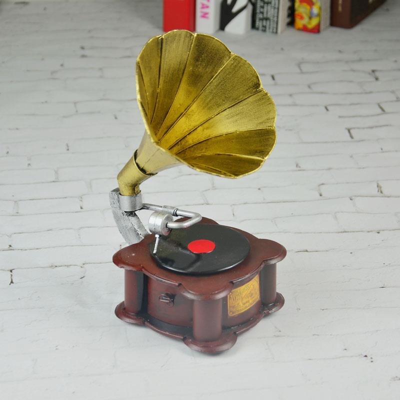 古声铁皮留复声机型摆ys021件家居软装模饰品铁艺留机摆设摄影道