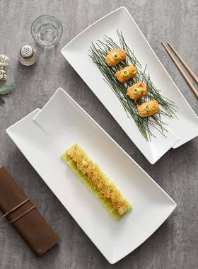 盘鱼盘感长蒸鱼盘店饭店特色中酒式盘子长方形菜81551冷菜凉菜z型