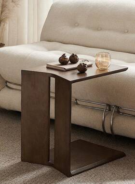 意式极风白蜡木实木边LDD几设计师术沙发简角几客厅家用卧室艺床