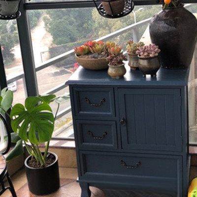 美式厅乡村实木客子收纳柜边柜屉复古抽式小柜做旧斗柜装饰94074