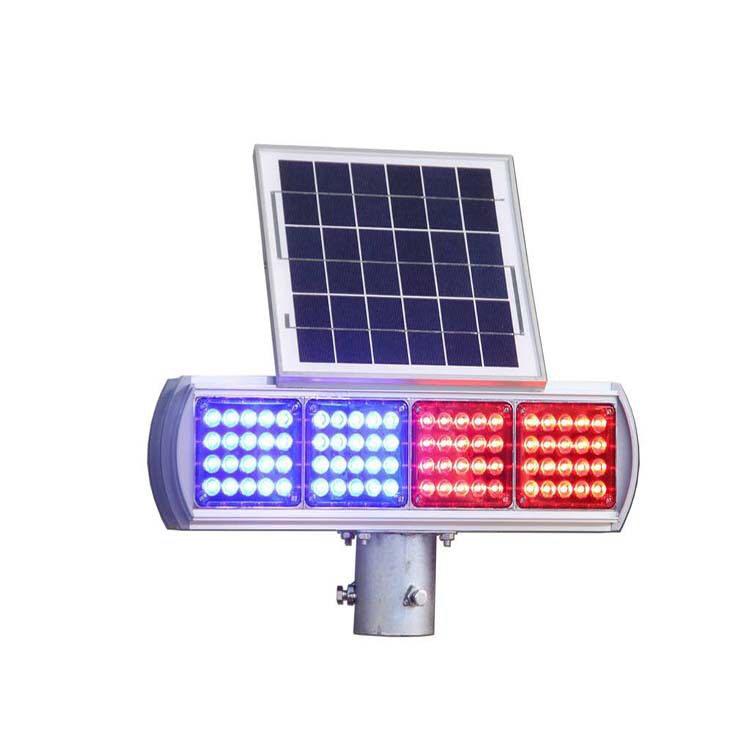 太阳能爆闪灯道路施工灯红蓝双面路障交通太阳能警示灯LED爆闪灯