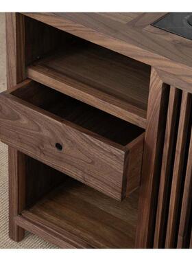 新中茶水柜实木中28908水式阳小型老榆木茶式水柜下客厅实木茶边