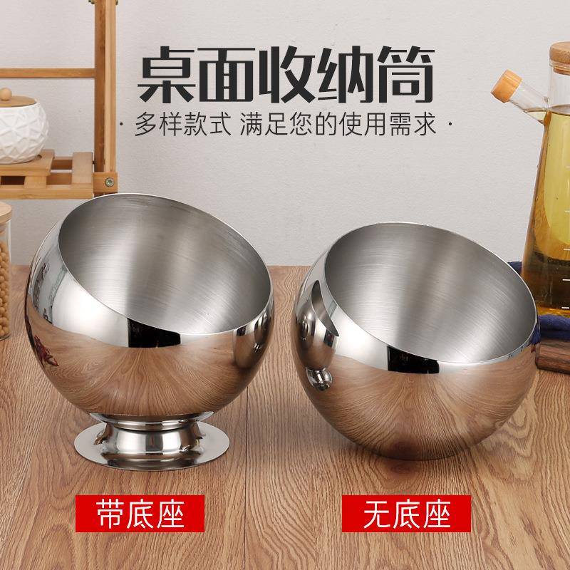 不锈钢桌面圾桶家用厨房办K公垃茶几台面收纳盒V餐桌清洁GCVT烟涛