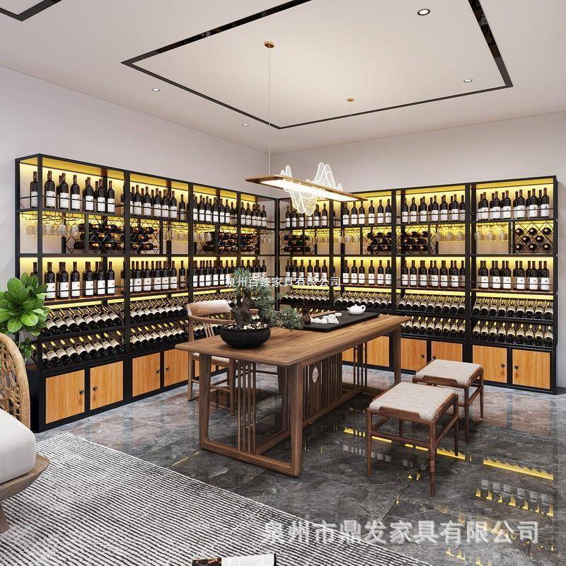 落地架酒柜酒窖架置物子酒庄BGE酒靠商墙用红酒柜多层展示架铁艺