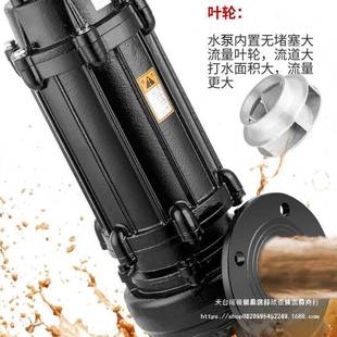 人民污水泵RQD38V三相抽粪泥浆0池上w海化粪沼气11k高扬程潜水排