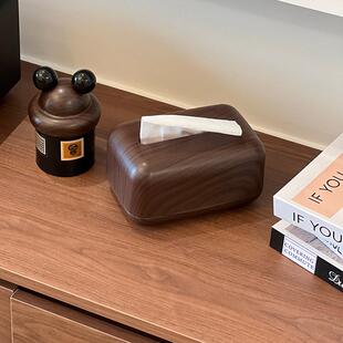 南美胡木桃档木质纸巾盒厅酒店餐餐桌茶几茶桌百搭实KNK高木抽纸