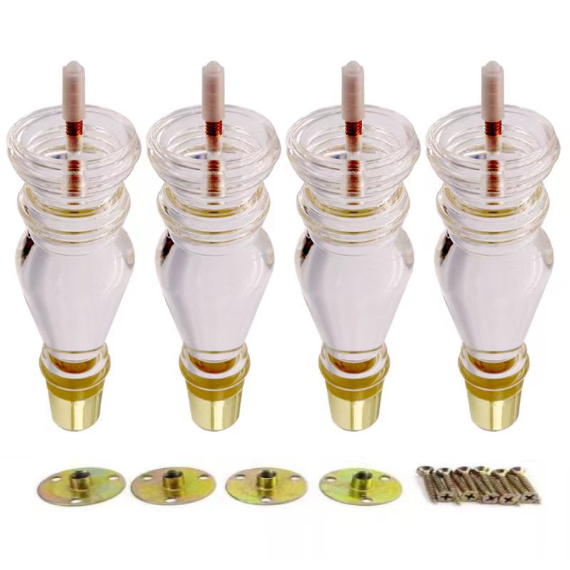 水晶家具脚亚克力沙发脚透明橱柜脚茶几脚支撑脚台脚床脚轻奢风