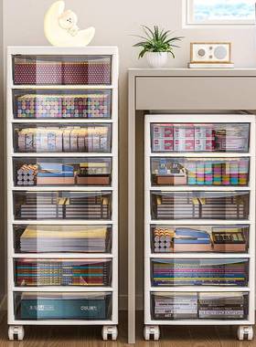 抽屉式文收多纳柜办公室桌面层50532储盒学生桌底下文具件夹物缝