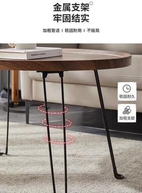 d约pp折桌子茶几头可折叠置物架圆叠桌AhDf6nmQ边几简阳台小桌子