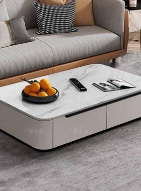 简实木茶几电视柜落地款轻奢电视现柜岩板约代户型家用客91943厅