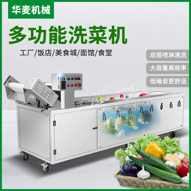 全自动果蔬清洗机 多功能蔬果净菜清洗设备流水清洗线气泡洗菜机