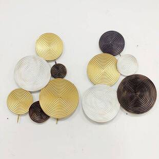 现铁艺125铁盘金圆盘艺属术货壁挂店家居墙面装饰铺挂件立体电视