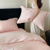 109K2506120S贡长绒棉全棉提花缎四件套法式 纯棉被套上床单套床用